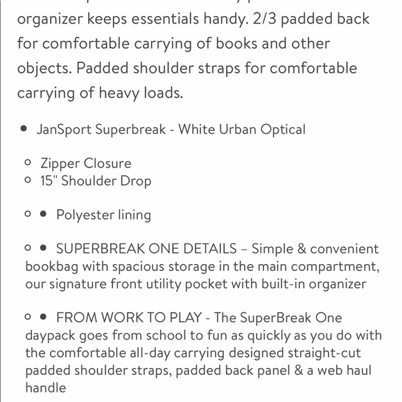 NWOT Limited Edition JanSport Adjustable Padded Shoulders + More - Picture 7 of 10